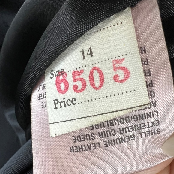 Vintage 80s 90s Olympic Leather Fashions black leather suede metallic jacket 14 - Picture 13 of 15